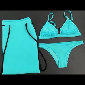 Triangl Blue Bikini w/ matching bag